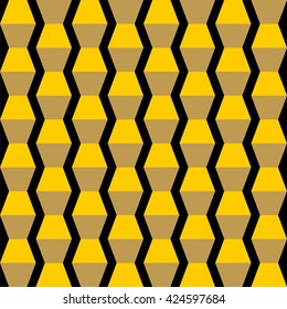 Endless column vector pattern, geometric background in black and gold