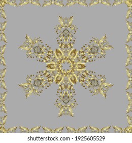 Endless curl ornament. Seamless swirl pattern. Sketch, doodle, scribble on yellow, gray and neutral colors. Vector. In simple style. Can be used for greeting cards, wedding invitations, logo, printing