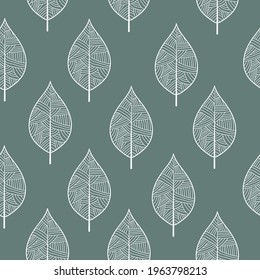 Endless elegant texture with leaves. Tempate for design fabric, backgrounds, wrapping paper, package, covers.