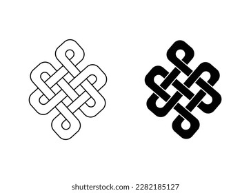 endless eternal tibetan knot symbol vector 