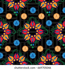 Endless floral abstract pattern. Background texture.  Vector illustration.