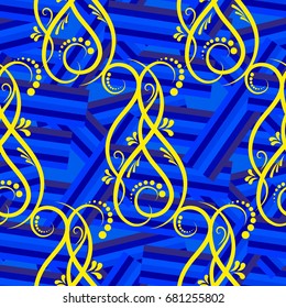 Endless floral abstract pattern. Background texture.  Vector illustration.