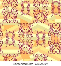 Endless floral abstract pattern. Background texture.  Vector illustration.
