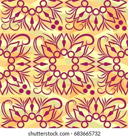 Endless floral abstract pattern. Background texture.  Vector illustration.
