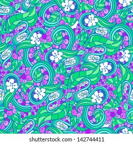 Endless floral background. Seamless tiling pattern.