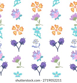 Un patrón floral interminable crea una tela hermosa, perfecta para envolver regalos, diseños de calcetines, ropa y sábanas.
