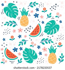 Endless fruit summer seamless pattern