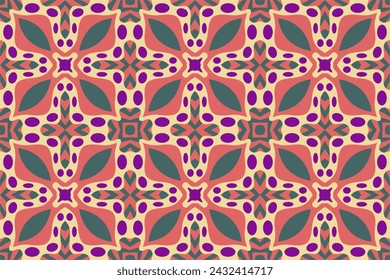 Endless geometric pattern, abstract floral pattern for your design. Flat vector design.