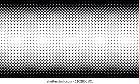 Endless halftone texture, endless halftone dots gradient, abstract background texture, retro style, black and white vector graphic