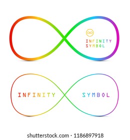 Endless Icons. Colorful Vector Infinity Symbols Isolated on White Background.