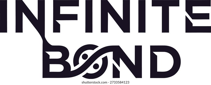 Endless Infinite Bond links tipografia t-shirt design ilustração vetorial para forte conexão de relacionamento de unidade da comunidade e apoio eterno em fundo transparente.
