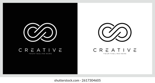Endless Infinity Loop with line art style vector symbol