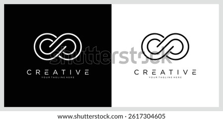 Endless Infinity Loop with line art style vector symbol