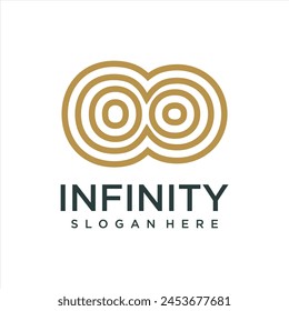 Endless infinity loop with unique art style symbol, conceptual special logo template