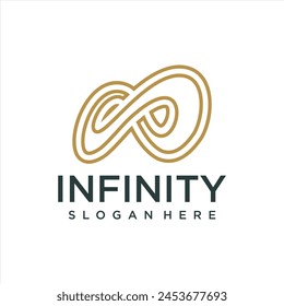 Endless infinity loop with unique art style symbol, conceptual special logo template