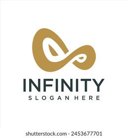 Endless infinity loop with unique art style symbol, conceptual special logo template