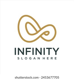 Endless infinity loop with unique art style symbol, conceptual special logo template