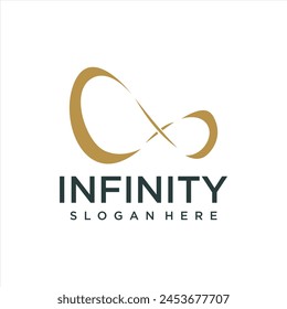 Endless infinity loop with unique art style symbol, conceptual special logo template