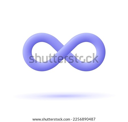 Endless infinity sign. 3d vector icon. Cartoon minimal style.