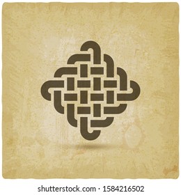 Endless Knot abstract symbol vintage background. Vector illustration