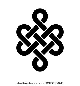 Endless knot - black vector symbol