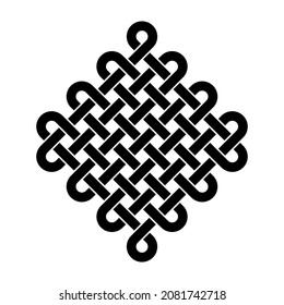 Endless knot - black vector symbol
