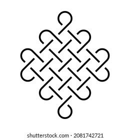 Endless knot - black vector symbol