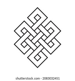 Endless knot - black vector symbol