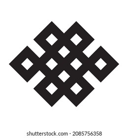 Endless knot - black vector symbol