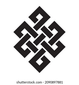 Endless knot - black vector symbol