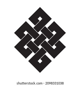 Endless knot - black vector symbol
