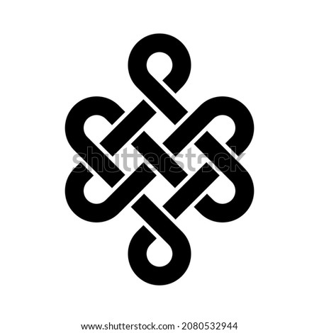 Endless knot - black vector symbol