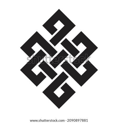 Endless knot - black vector symbol