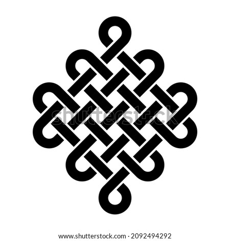 Endless knot - black vector symbol