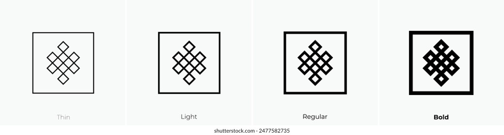 endless knot icon. Thin, Light Regular And Bold style design isolated on white background