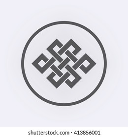Endless Knot Tibet, Eternal , Buddhism and Spirituality . Vector illustration