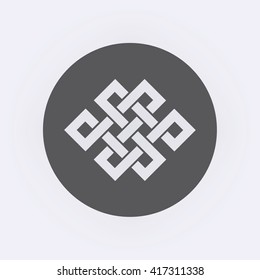 Endless Knot Tibet, Eternal , Buddhism and Spirituality . Vector illustration