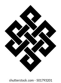 Endless knot, a vector illustration with one of cultural symbol of buddhism endless knot