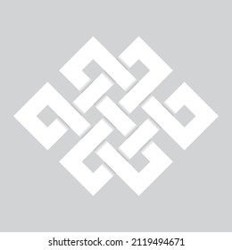 Endless knot - white vector symbol