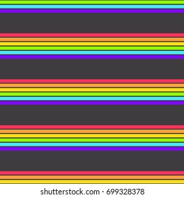 Endless lgbt flag seamless pattern. Neon colors. Horizontal lines. Print for gay pride festival. Vector illustration.