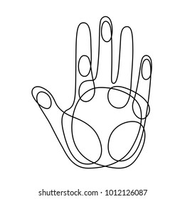 Endless line art illustration hand  Continuous black outline drawing white background 