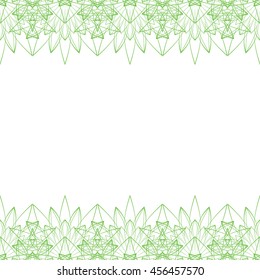 Endless line border frame with abstract guilloche lace contour on white (transparent) background. Space for text can be used for invitations, poster or greeting cards. Vector illustration eps