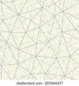 Endless lines cobweb vector format. Decorative complicated grid seamless pattern. Monochrome network with 3D effect.