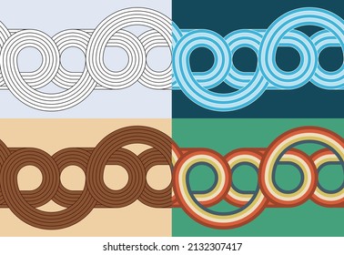 Endless loop line Seamless long horizontal pattern, Vector design