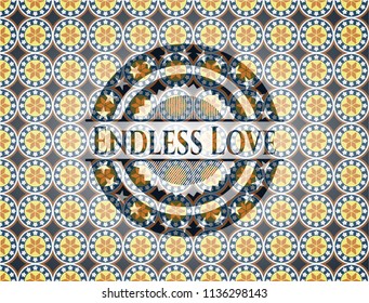 Endless Love arabesque badge. arabic decoration.