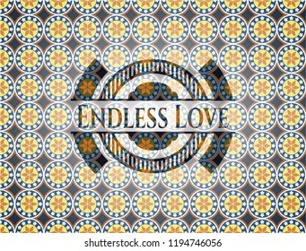 Endless Love arabesque emblem background. arabic decoration.