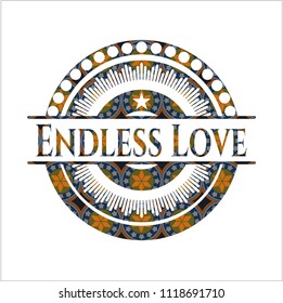 Endless Love arabesque style emblem. arabic decoration.