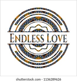 Endless Love arabesque style emblem. arabic decoration.