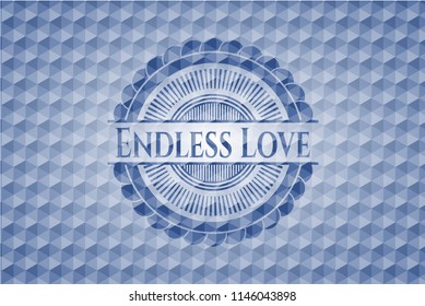 Endless Love blue polygonal badge.