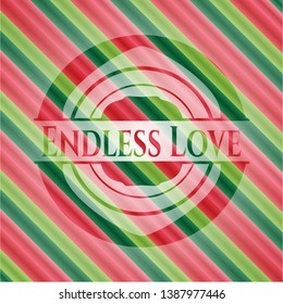 Endless Love christmas emblem. Vector Illustration. Detailed.